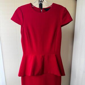 Alice + Olivia Victoria Cherry Red Peplum Dress